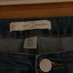 Cato jeans with navy flowers